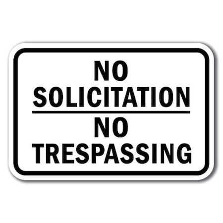 Signmission Safety Sign, 12 in Height, Aluminum, No Solicting - No S Tre A-1218 No Solicting - No S Tre